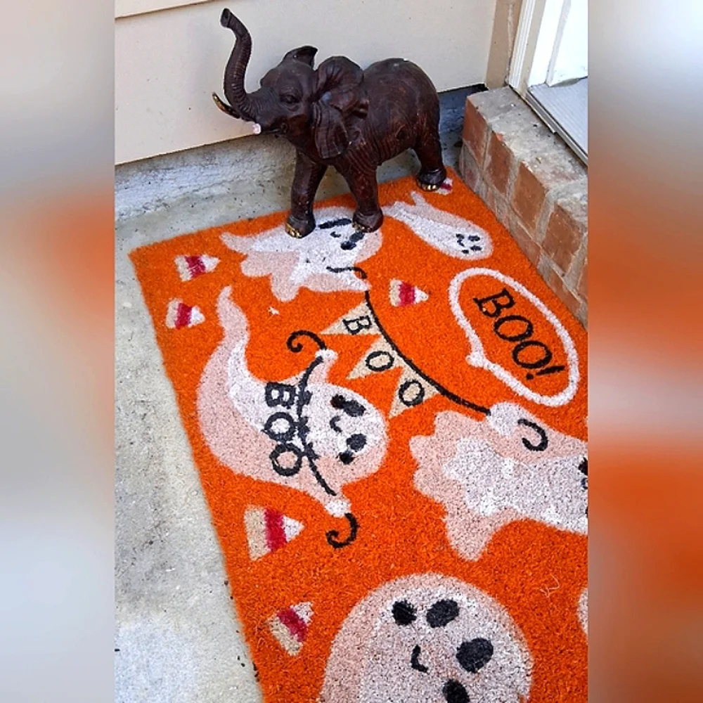 HALLOWEEN Ghost Boo Candy Corn Welcome Doormat
